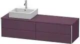 Duravit XSquare Waschtischunterbau für Konsole wandhängend 160 cm mit 4 Schubkästen, für Becken links   aubergine seidenmatt (lack) XS4914L9494