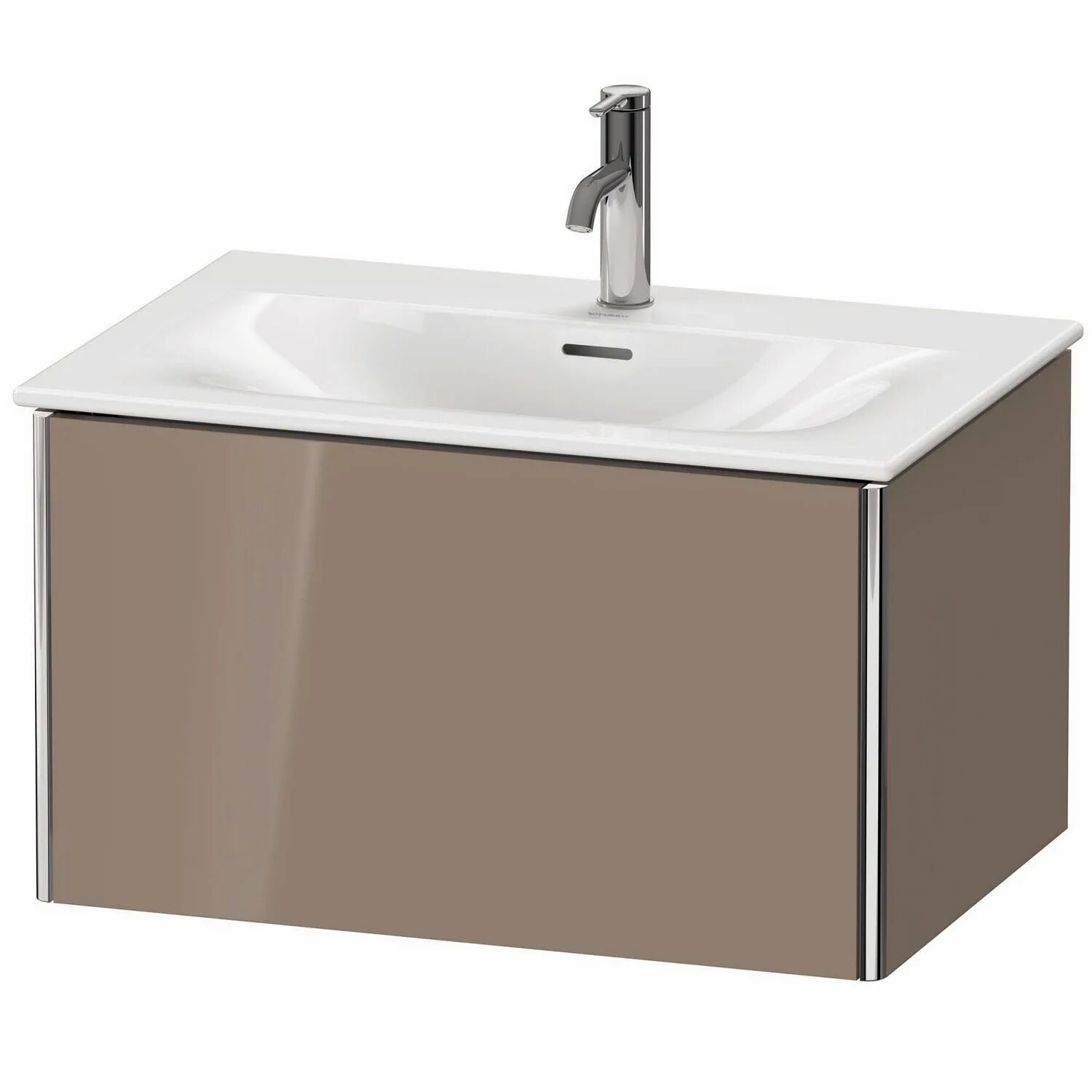 Duravit XSquare Waschtischunterbau wandhängend 71 x 39,7 cm, mit 1 Auszug   cappuccino hochglanz (lack) XS422308686