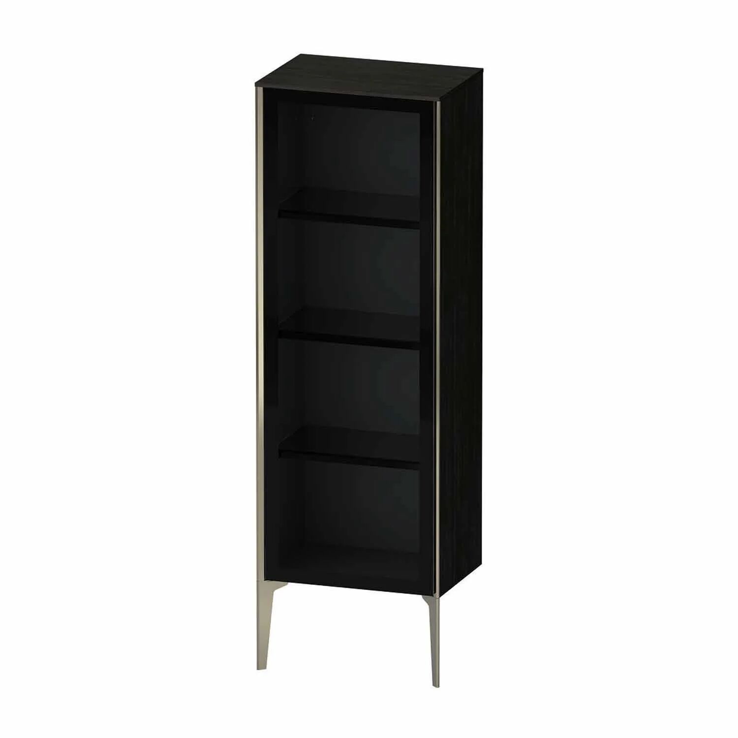 Duravit XViu Halbhochschrank stehend 50 x 133 cm, 1 Glastür Anschlag links   eiche schwarz (dekor) XV1368LB116