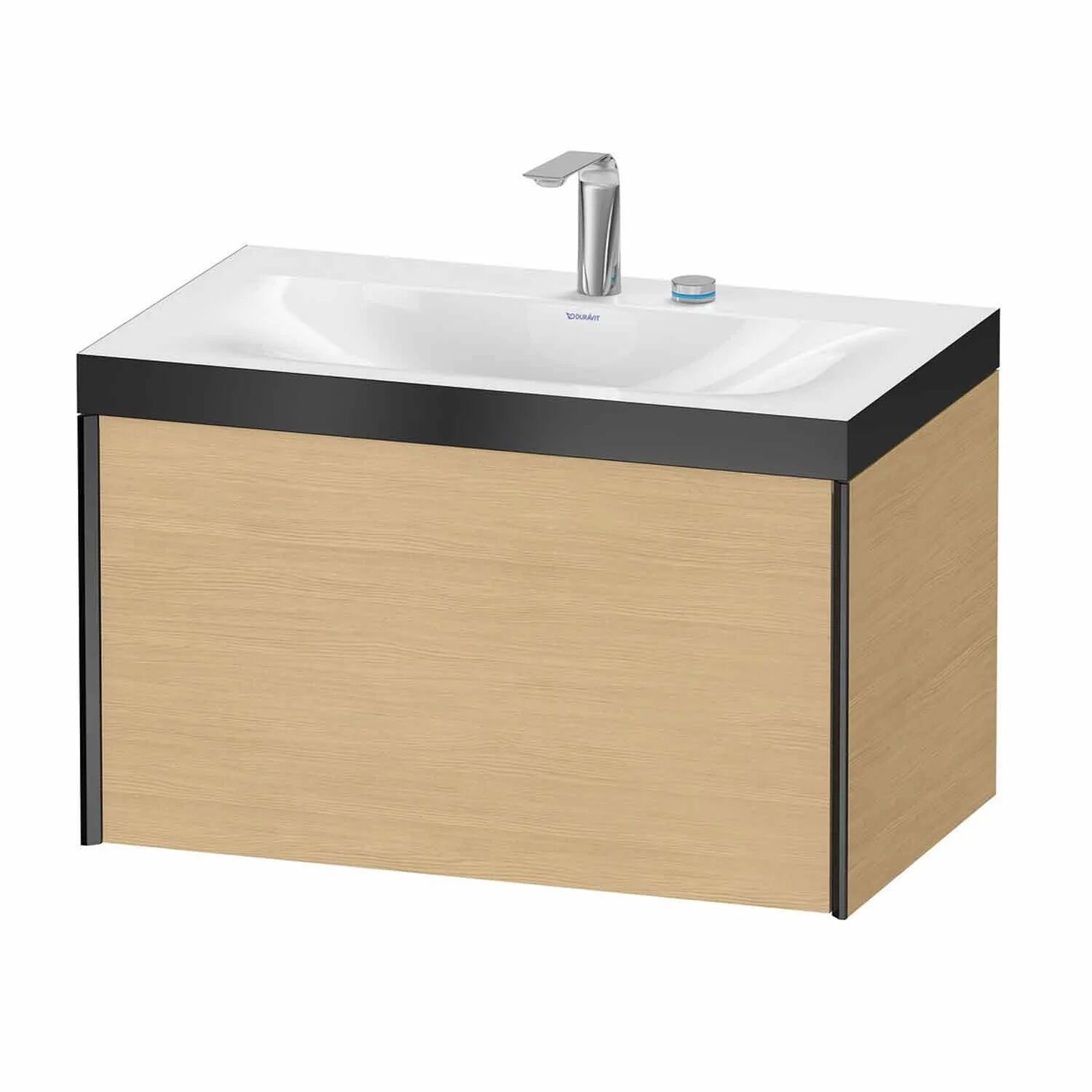 Duravit XViu Möbelwaschtisch 80 x 48 cm c-bonded mit 2 Hahnlöchern, wandhängend mit 1 Auszug   eiche natur (dekor) XV4610EB230P