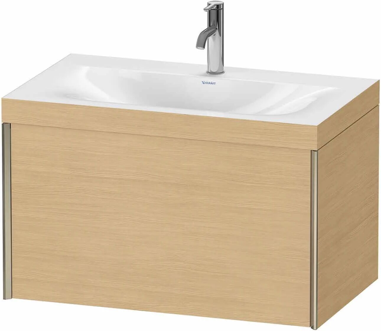 Duravit XViu Möbelwaschtisch 80 x 48 cm c-bonded mit 1 Hahnloch, wandhängend mit 1 Auszug   eiche natur (dekor) XV4610OB130C