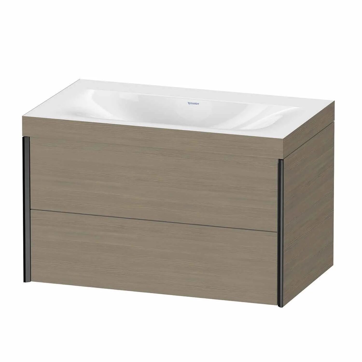 Duravit XViu Möbelwaschtisch 80 x 48 cm c-bonded ohne Hahnloch, wandhängend mit 2 Auszügen   eiche terra (dekor) XV4615NB235C