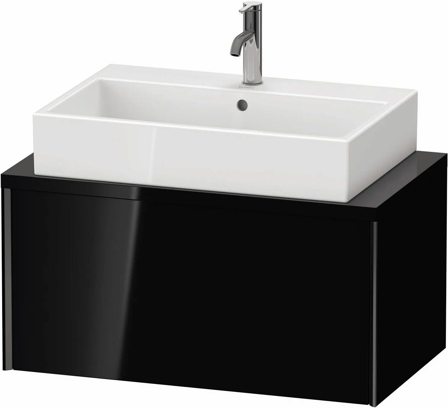 Duravit XViu Waschtischunterbau für Konsole Compact 80 x 40 cm, mit 1 Auszug   schwarz hochglanz (lack) XV59020B240