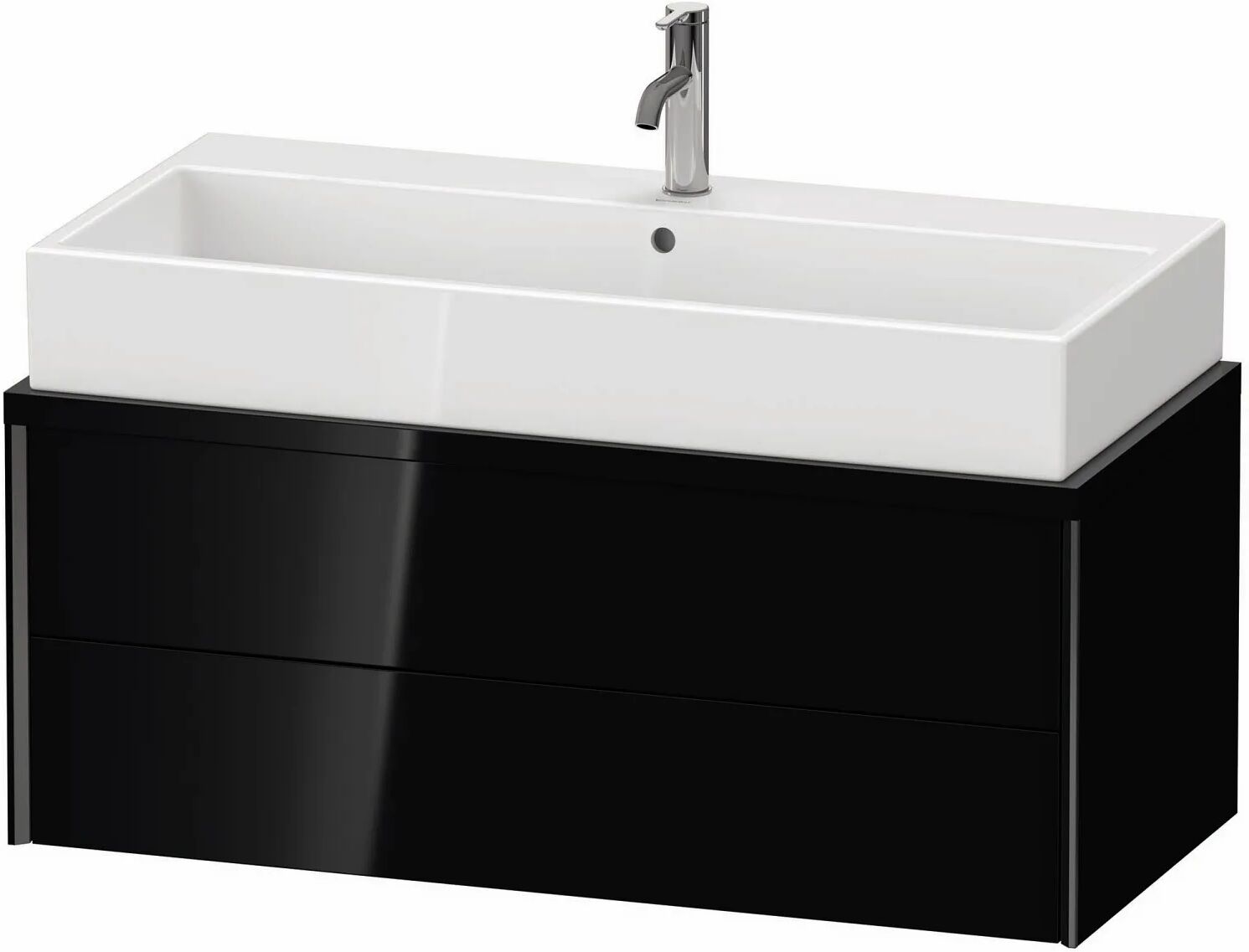 Duravit XViu Waschtischunterbau für Konsole Compact 100 x 40 cm, mit 2 Schubkästen   schwarz hochglanz (lack) XV59090B240