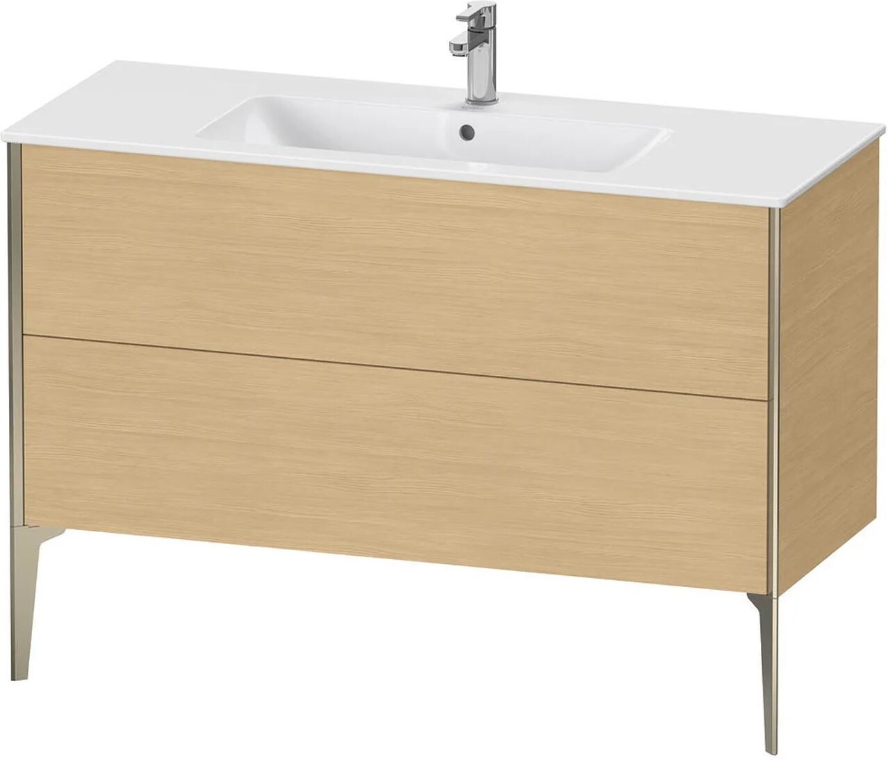 Duravit XViu Waschtischunterbau stehend 121 cm, 2 Auszüge   eiche natur (dekor) XV44840B130