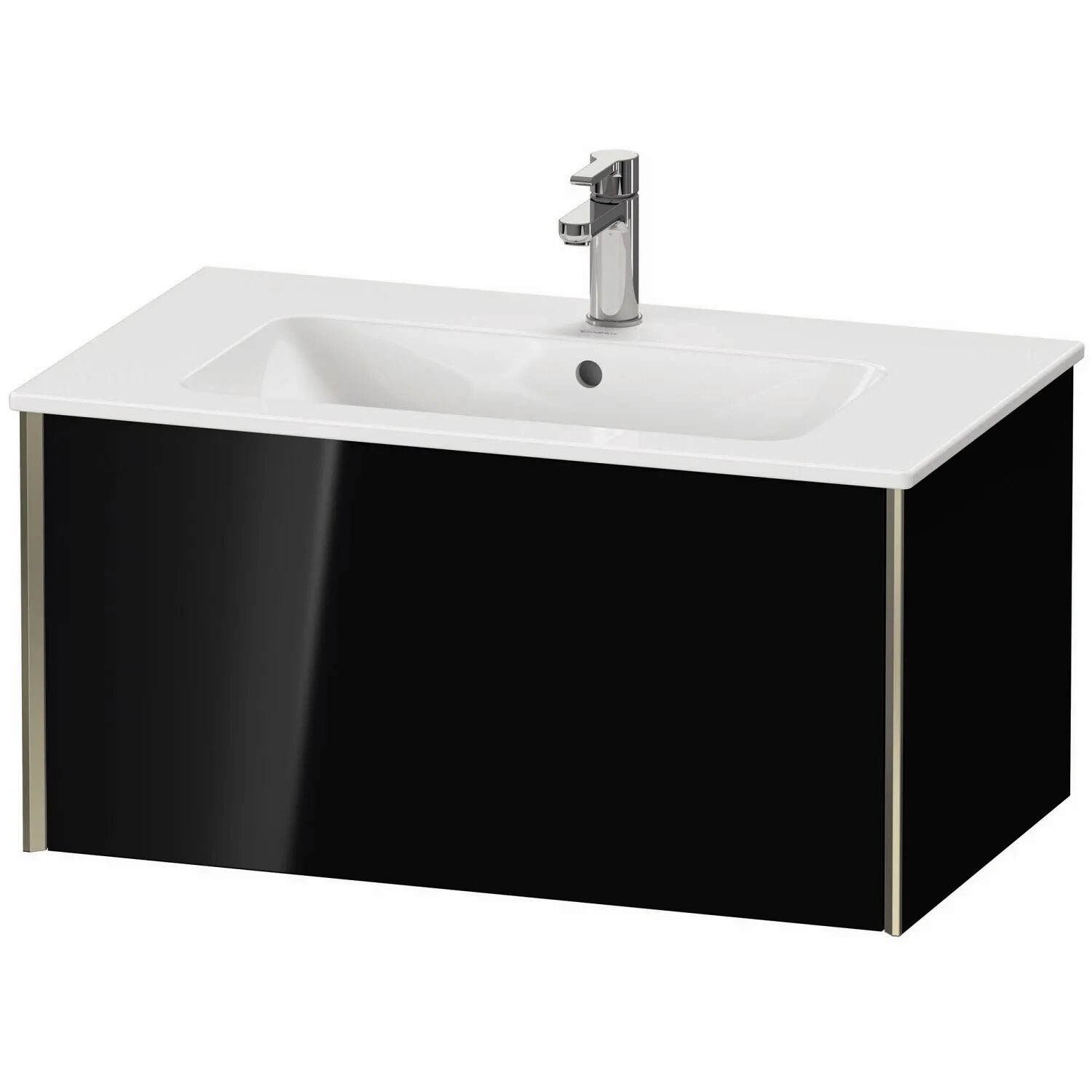 Duravit XViu Waschtischunterbau 81 cm, 1 Auszug, wandhängend   schwarz hochglanz (lack) XV40260B140