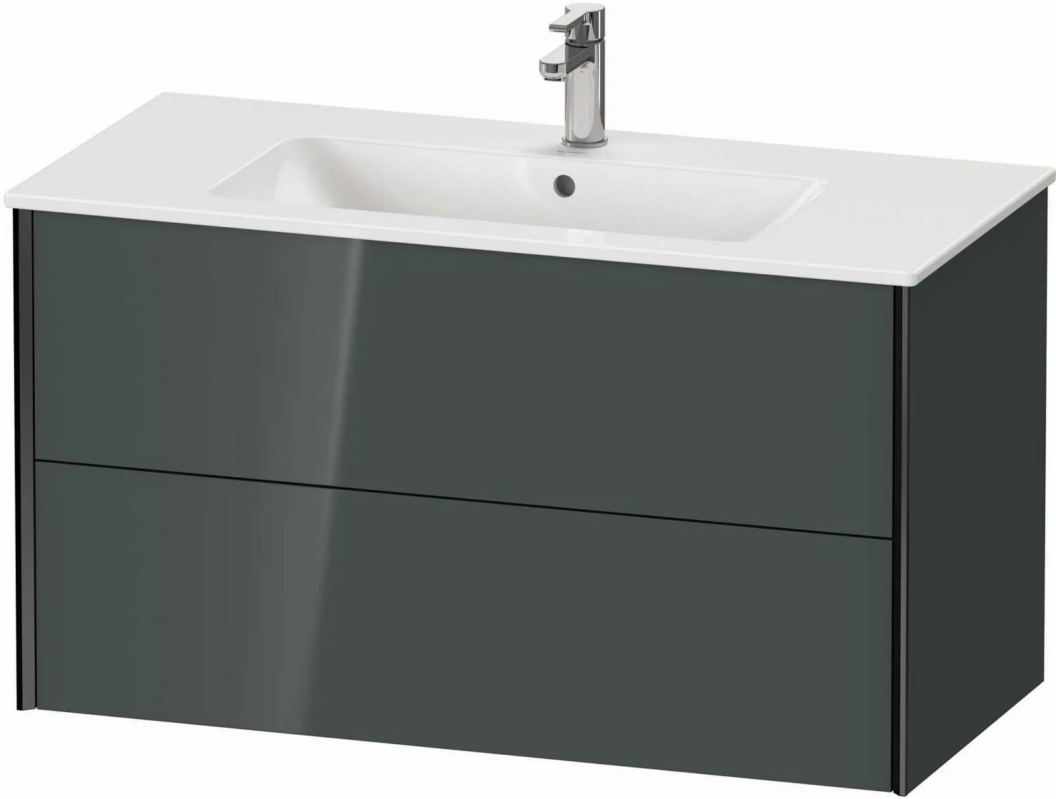 Duravit XViu Waschtischunterbau 101 cm, 2 Auszüge, wandhängend   dolomiti grey hochglanz (lack) XV41270B238