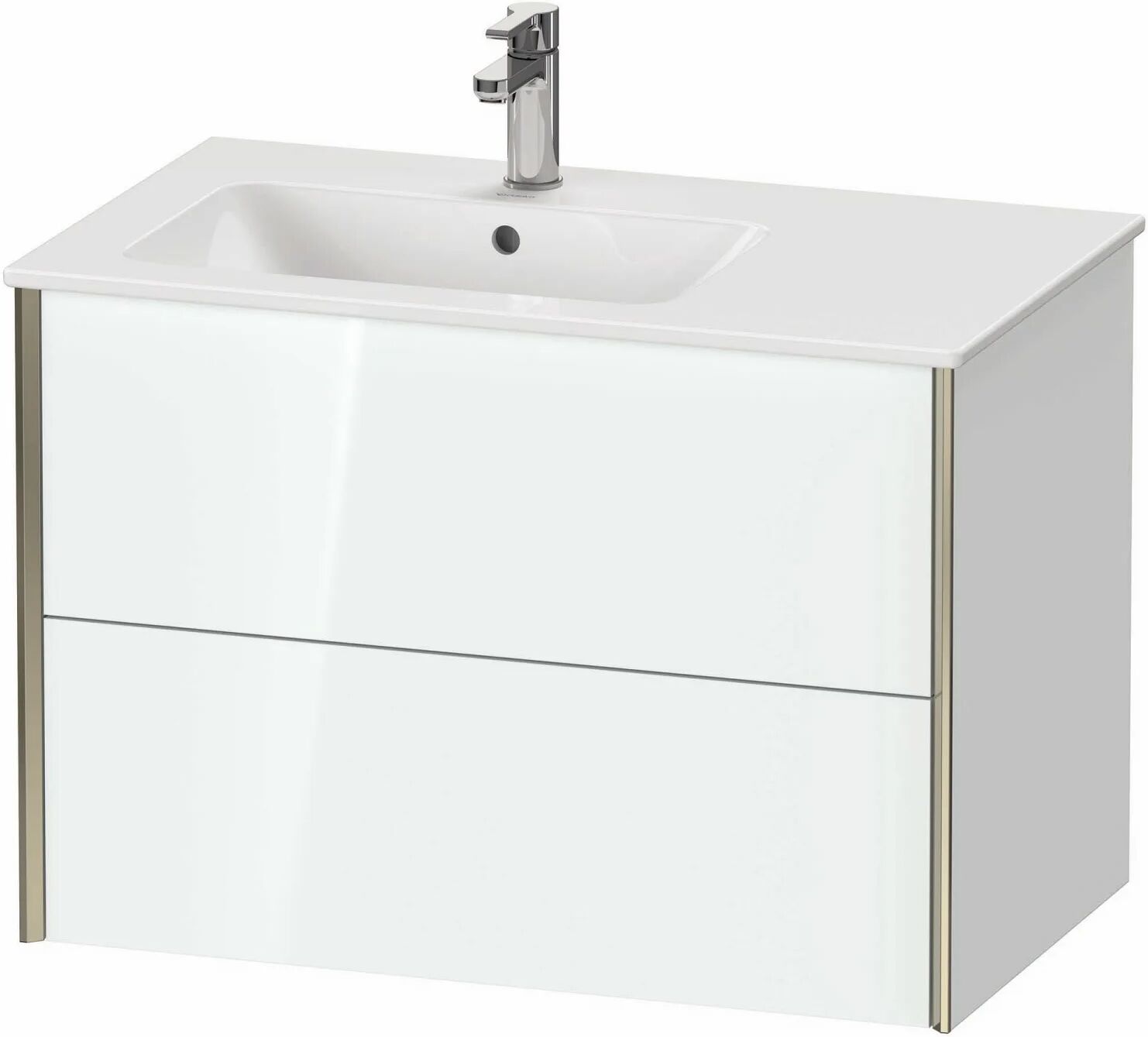 Duravit XViu Waschtischunterbau 81 cm, 2 Auszüge, wandhängend, für Becken links   weiß hochglanz (lack) XV41580B185