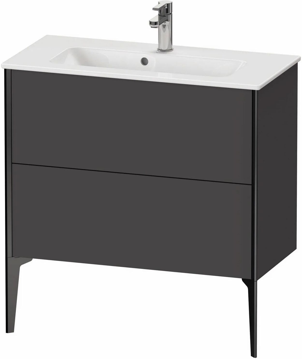 Duravit XViu Waschtischunterbau stehend 81 cm, 2 Auszüge, Compact XViu B: 81 T: 39 H: 59,4 cm graphit matt (dekor) XV44890B249