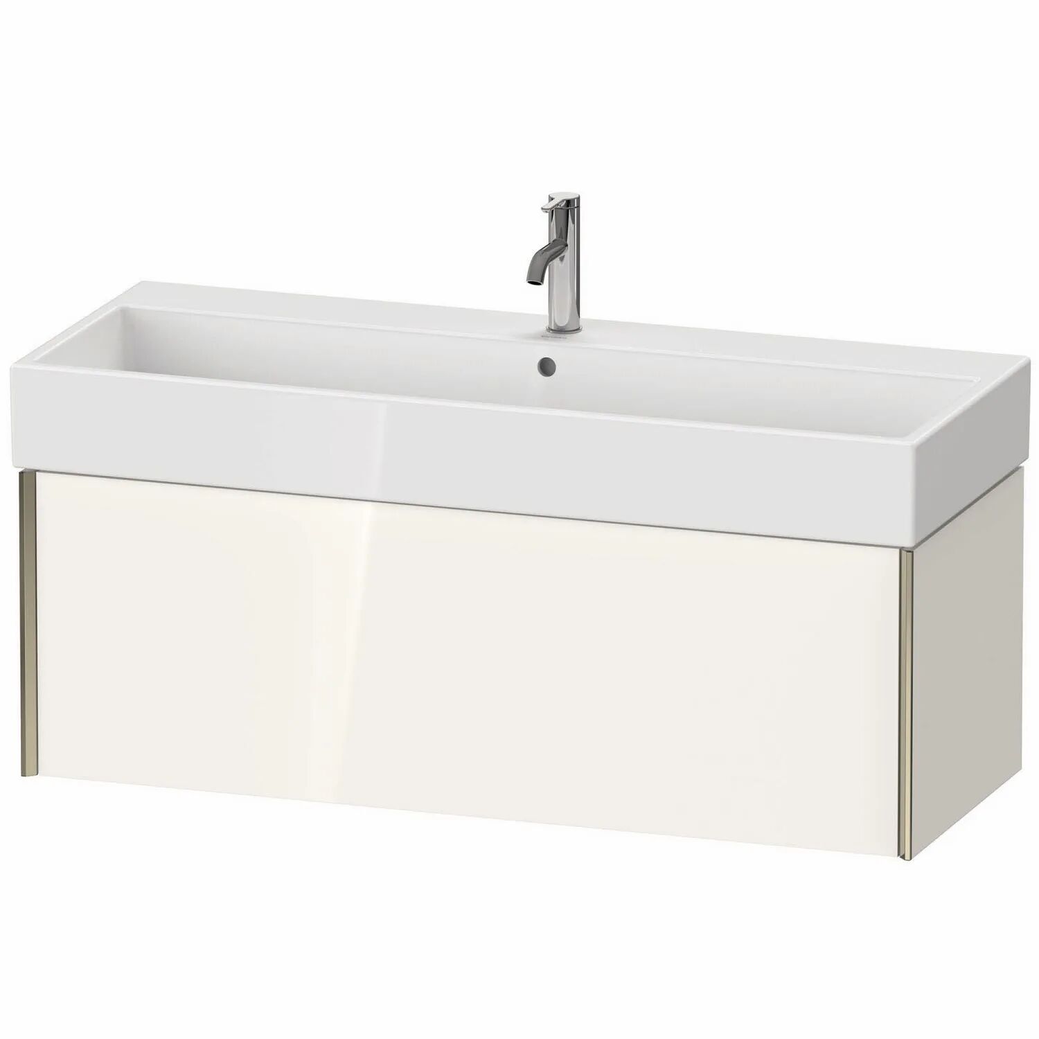 Duravit XViu Waschtischunterbau 118,4 cm, 1 Auszug, wandhängend   weiß hochglanz (dekor) XV42380B122