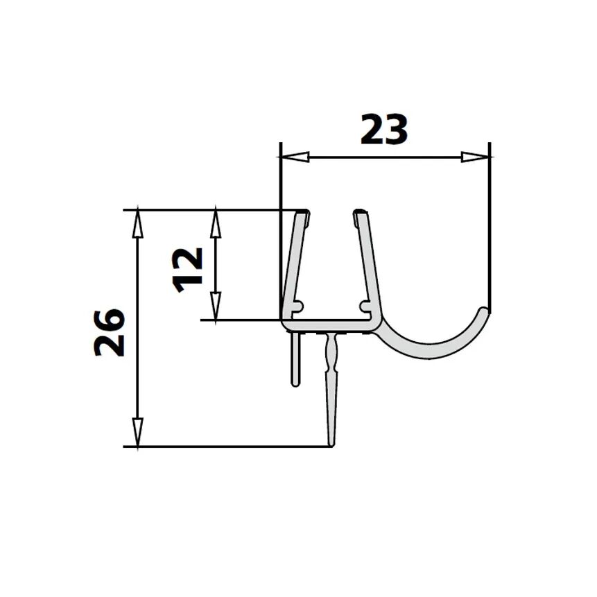 Kermi Aska Ersatz-Dichtung waagerecht, gebogen Aska passend zu Kermi Aska XP 50R V3218 -985/-785/1850  2534063