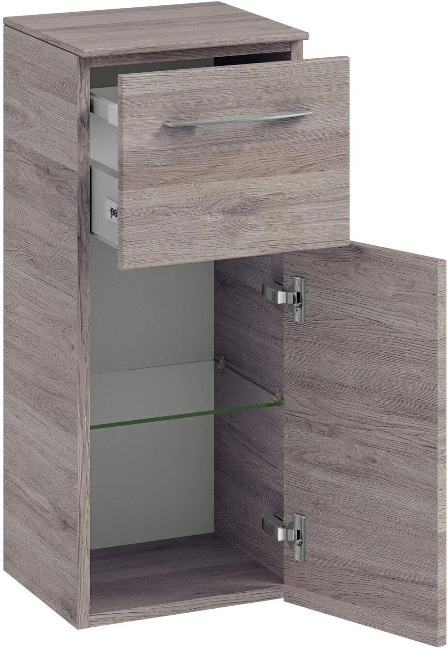 Pelipal Cassca Highboard 30 x 33 x 73 cm mit 1 Auszug, 1 Drehtür, Anschlag rechts, Griff C1, PG2   anthrazit hochglanz CS-UGL513033-R-F9K70-C1-AN-PG2