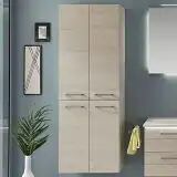 Pelipal Serie 6025 (Solitaire) Hochschrank 60 x 43 x 168 cm mit 4 Drehtüren, Griff R1 Serie 6025 (Solitaire)  quarzgrau hochglanz select/weiß