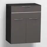 Pelipal Serie 6025 (Solitaire) Highboard 60 x 33 x 73 cm, 1 Auszug, 2 Drehtüren, Griff GL Serie 6025 (Solitaire)  quarzgrau matt select