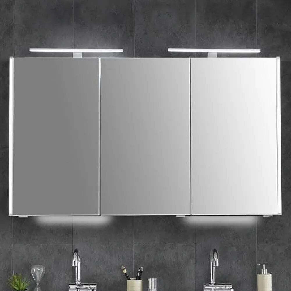 Pelipal Serie 6040 (Solitaire) Spiegelschrank 123,2 cm mit seitl. LED Profil, 2x Waschplatzbeleuchtung, 2x Aufsatzleuchte 40 cm Serie 6040 (Solitaire)