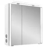 Pelipal S26 Spiegelschrank mit seitl. LED Lichtprofil 70 x 17 x 70 cm große Tür rechts, Modul links   sangallo grau quer S26-SPS08-R-LA-432