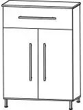 Puris Quada Highboard 60 x 30 x 94,8 cm mit 1 Schubkasten und 2 Türen   eiche sand HBA556A1SF794K19455957