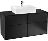 Villeroy & Boch Finion Waschtischunterschrank 120 cm mit Abdeckplatte   black matt lacquer F13200PD