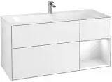 Villeroy & Boch Finion Waschtischunterschrank 119,6 cm mit Beleuchtung, Regalelement rechts   white matt lacquer G070MTMT