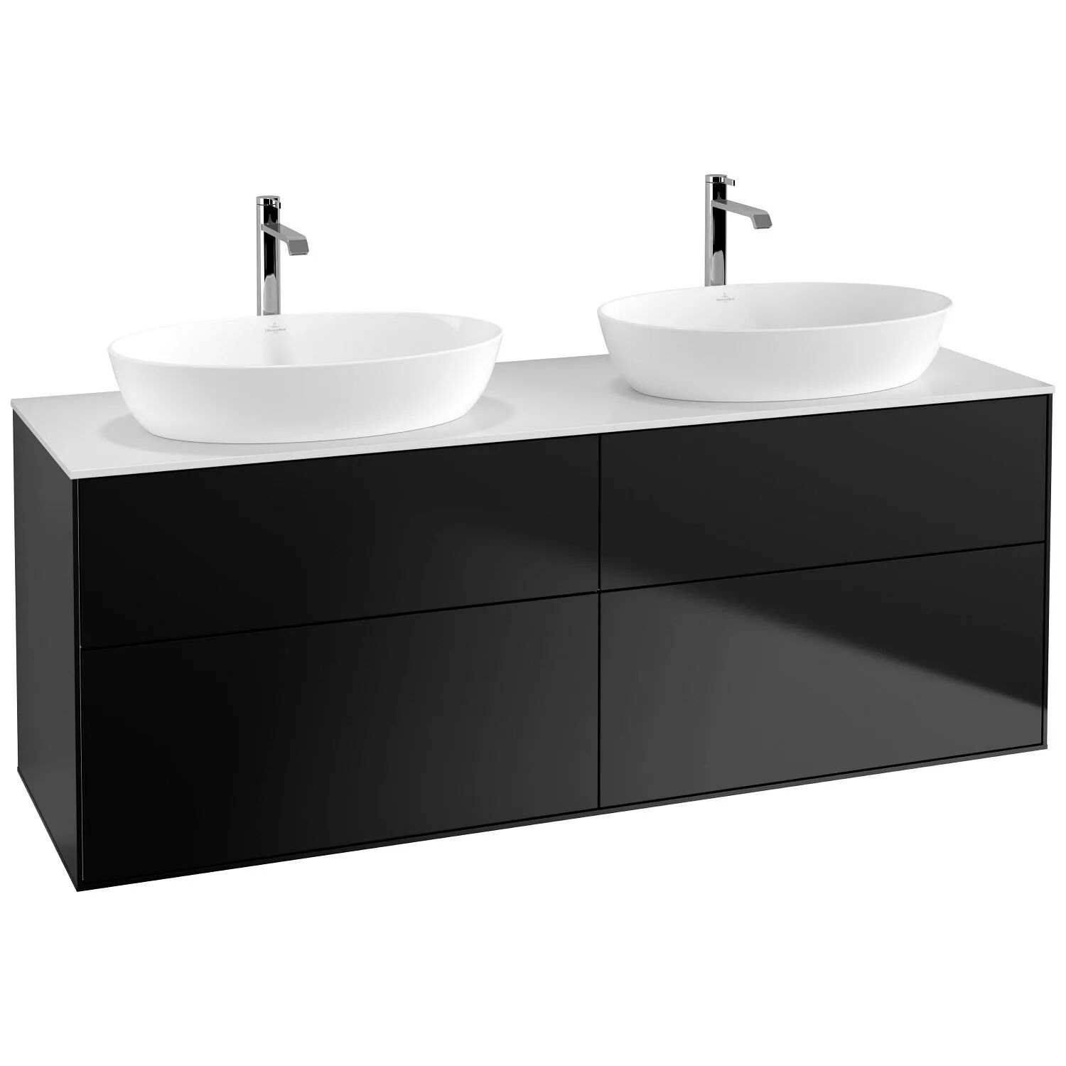 Villeroy & Boch Finion Waschtischunterschrank 160 cm mit Abdeckplatte   black matt lacquer F84100PD