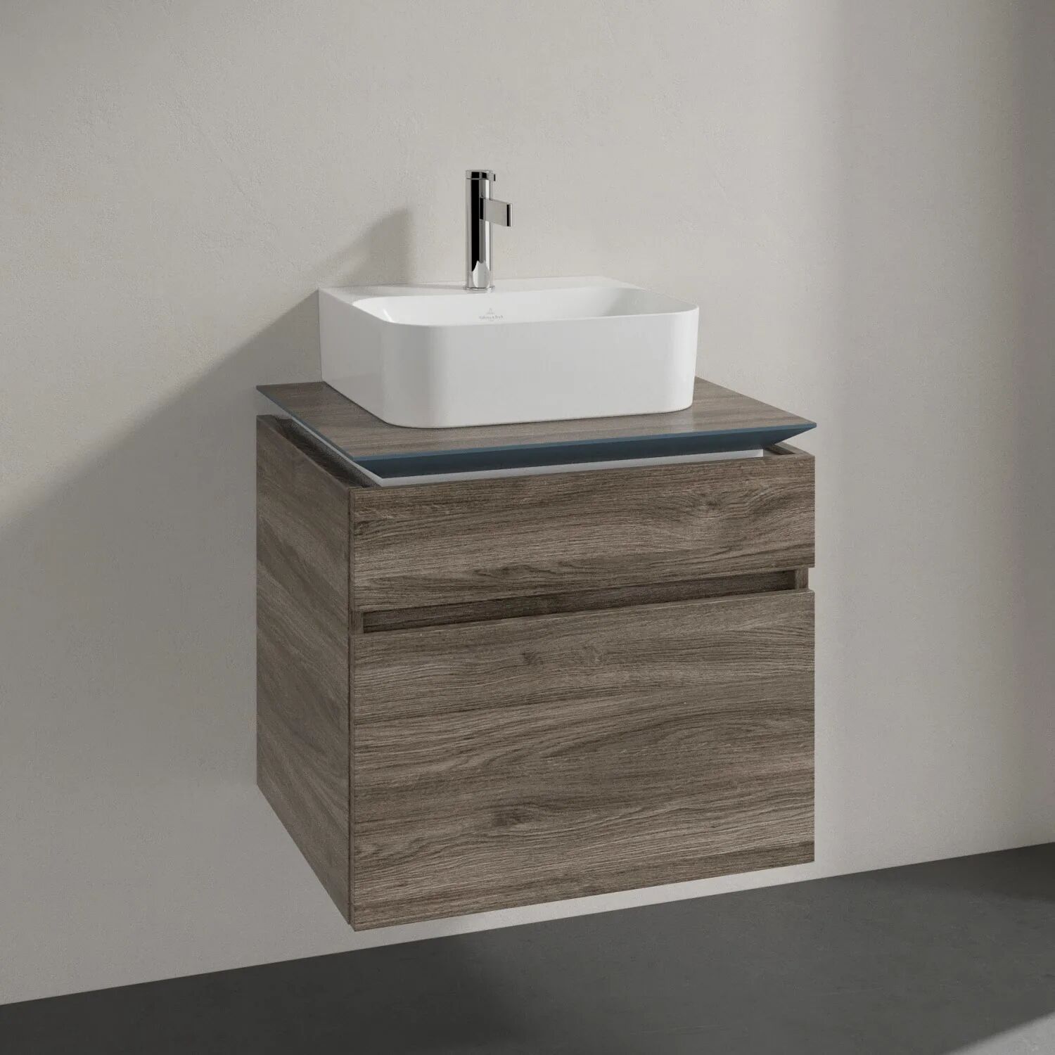 Villeroy & Boch Legato Waschtischunterschrank 60 x 55 cm mit 2 Auszügen   stone oak B73200RK