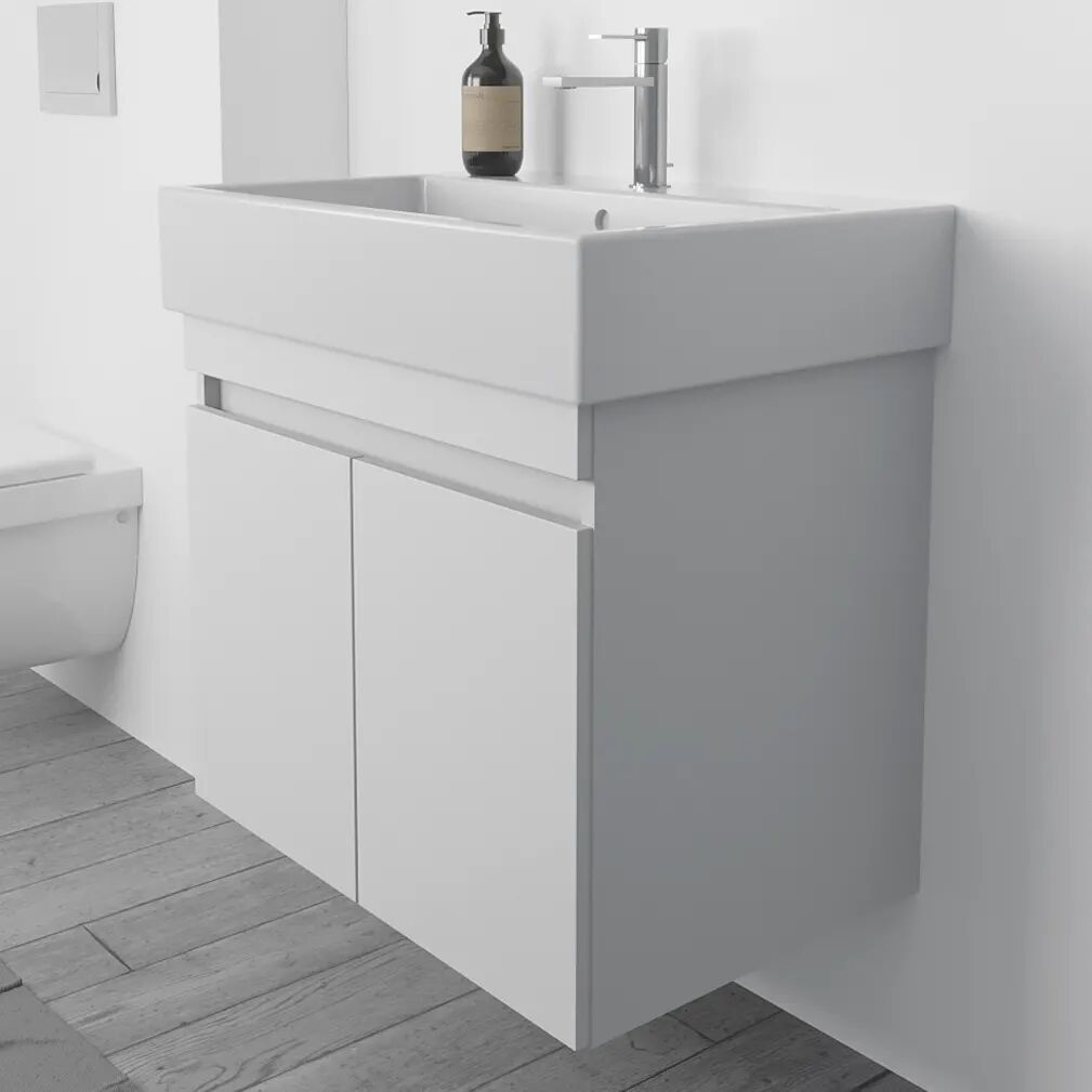 Megabad Profi Collection Lodge Waschtischunterschrank 66 cm mit 2 Türen für Waschtisch Duravit Vero Air  B: 66 T: 45 H: 56 cm weiß matt HMW7056001WEMVA070