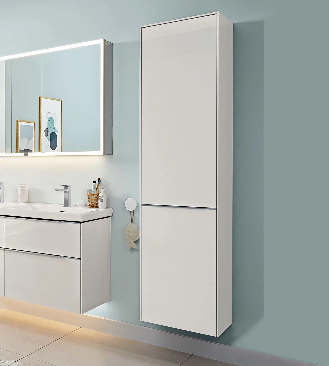 Villeroy & Boch Subway 3.0 Hochschrank, 1 Wäscheklappe und 1 Tür, Anschlag rechts, Griff glänzend Subway 3.0 B: 40 T: 36,2 H: 171 cm