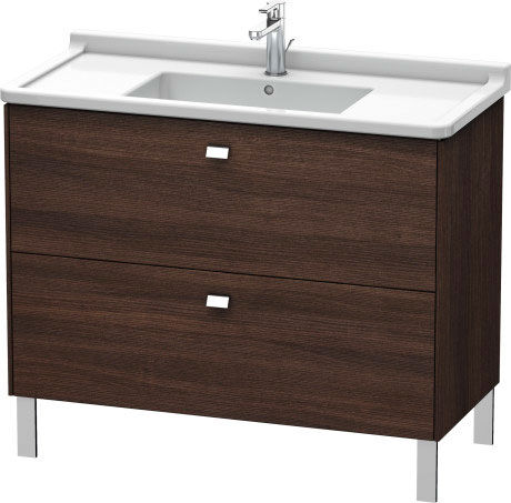 Duravit Brioso Waschtischunterbau BR442301053 1020x469mm, Kastanie Dunkel/Chrom, 2 Auszüge