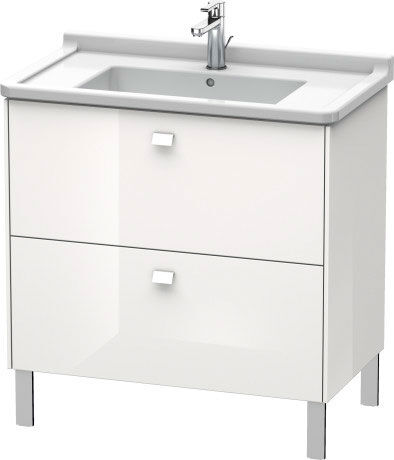 Duravit Brioso Waschtischunterbau BR442202222 820x469mm, Weiß Hochglanz, 2 Auszüge