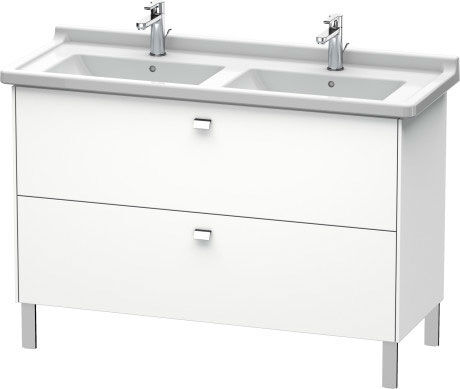 Duravit Brioso Waschtischunterbau BR442401018 1220x469mm, Weiß Matt, 2 Auszüge, Griff Chrom