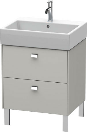 Duravit Brioso Waschtischunterbau BR443301007 584x459mm, Betongrau Matt, 2 Auszüge, Griff Chrom