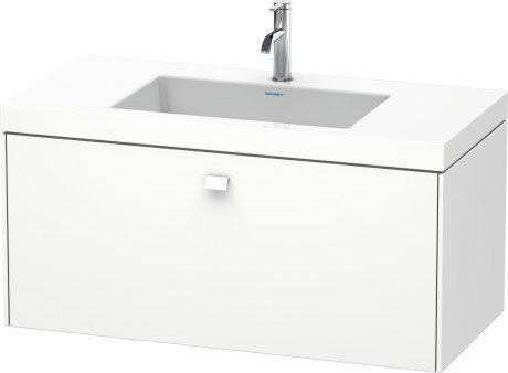 Duravit Brioso c-bonded Waschtisch mit Unterbau BR4602O1818, 100x48cm, Weiß Matt, 1 Hahnloch