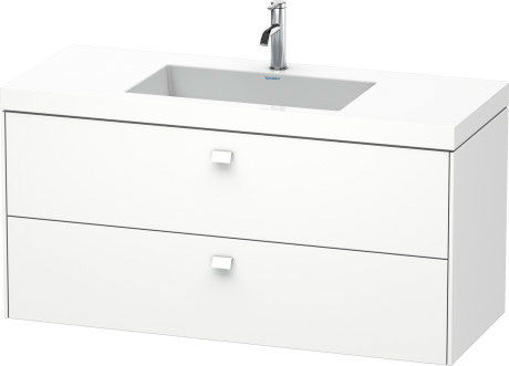 Duravit Brioso c-bonded Waschtisch mit Unterbau BR4608N1818, 120x48cm, Weiß Matt, ohne Hahnloch