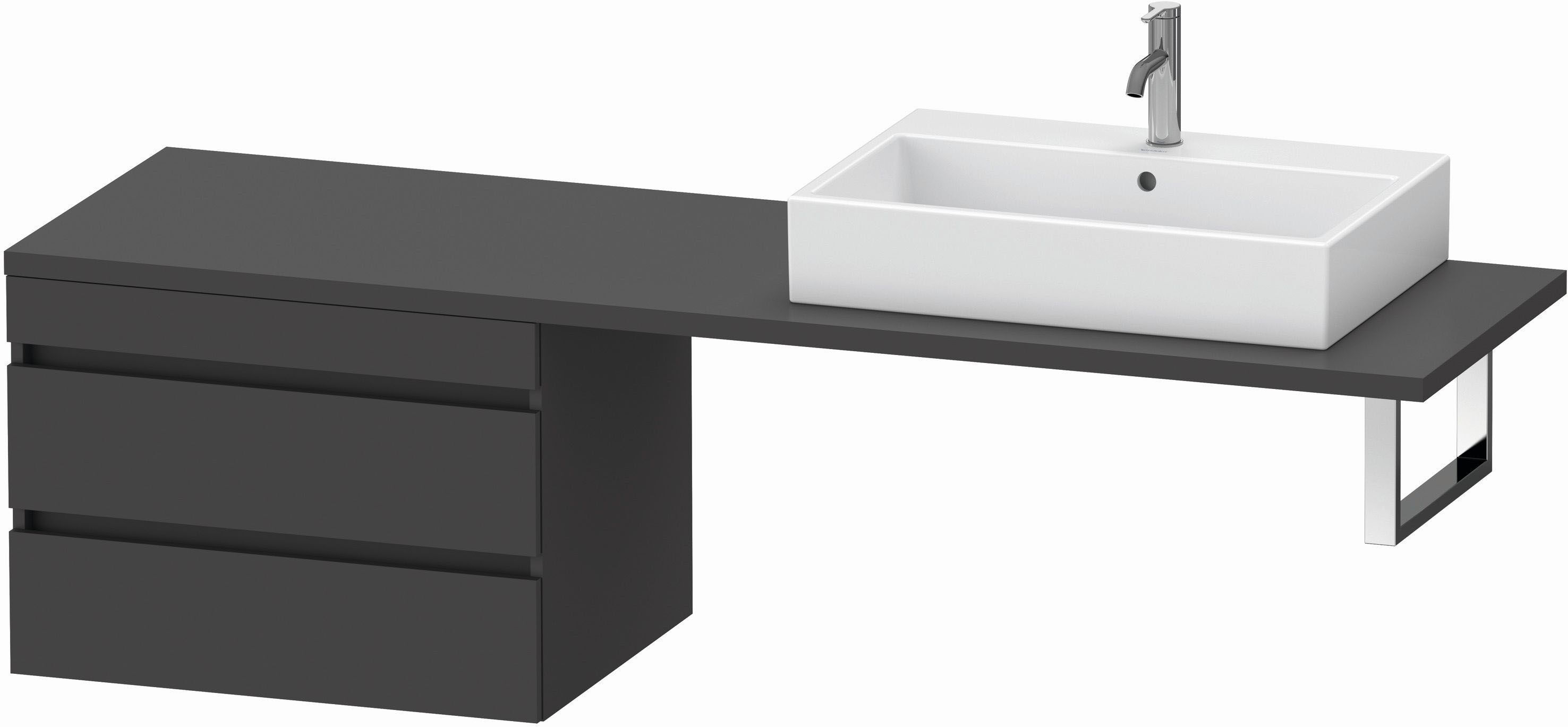 Duravit DuraStyle Waschtisch-Unterschrank DS535904949 70 x 54,8 cm, graphit matt, für Konsole, 2 Schubkästen