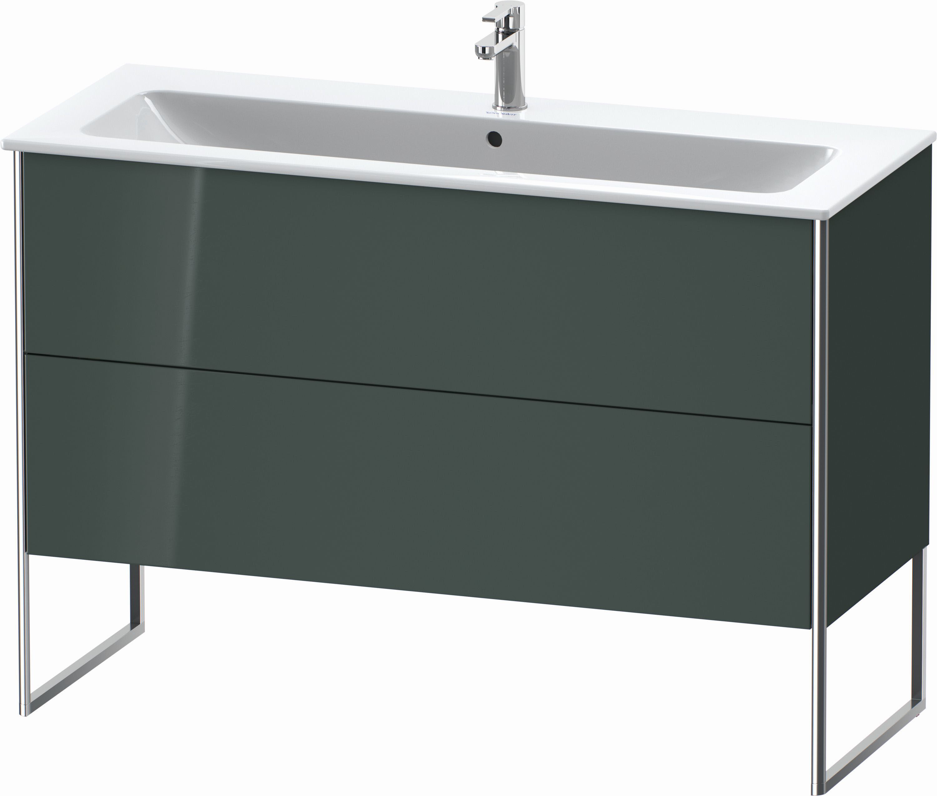 Duravit XSquare Waschtisch-Unterschrank XS444803838 121x59,2x47,8cm, 2 Auszüge, Dolomiti Grey hochglanz