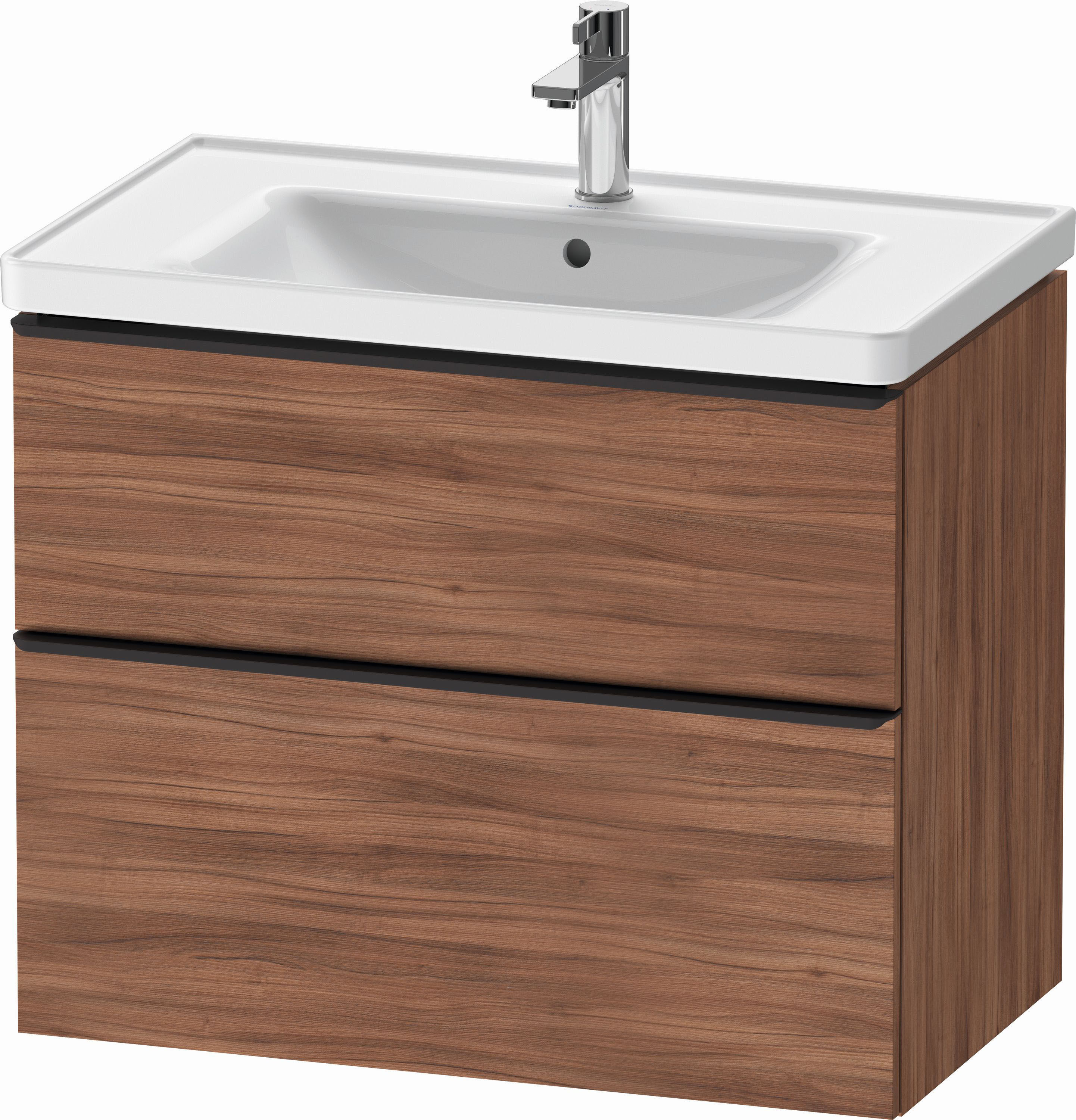 Duravit D-Neo Waschtisch-Unterschrank DE435507979 78,4 x 45,2 cm, Nussbaum Natur, wandhängend, 1 Schubkasten, 1 Auszug