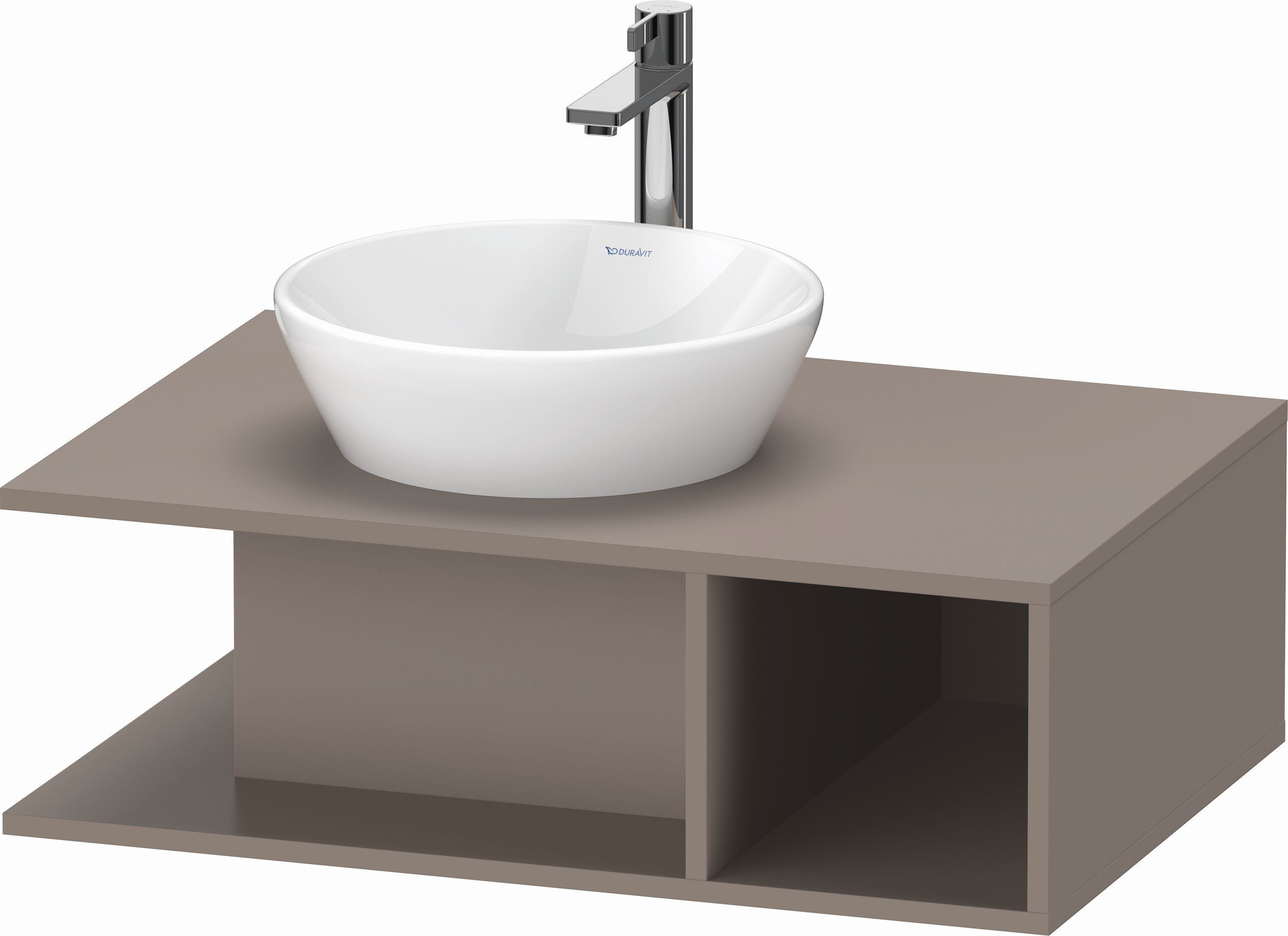 Duravit D-Neo Waschtisch-Unterschrank DE492804343 80 x 55 cm, Basalt Matt, wandhängend, 1 Fach, 1 Konsolenplatte