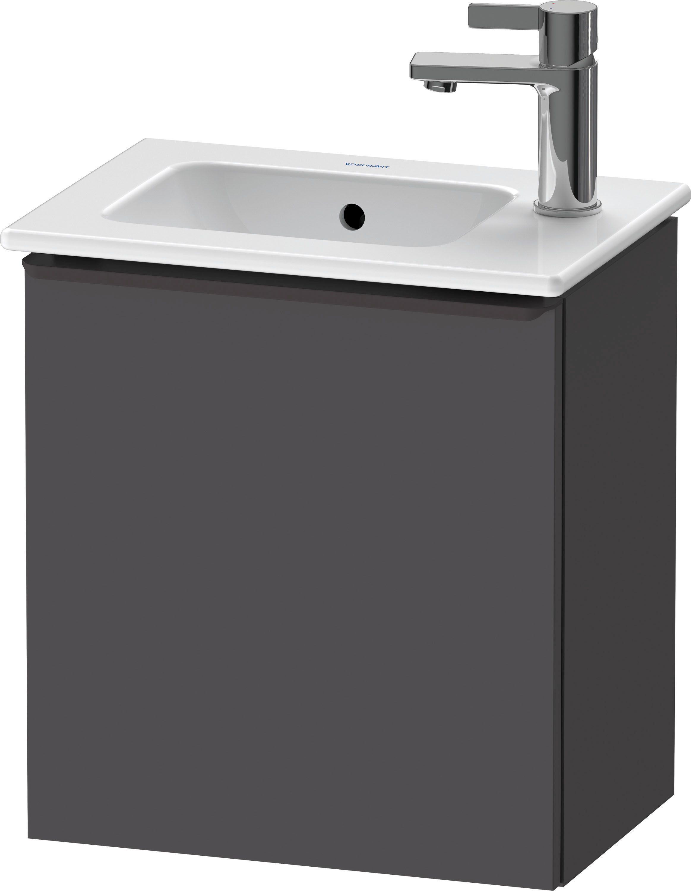 Duravit D-Neo Waschtisch-Unterschrank DE4259L4949 41 x 27,4 cm, Graphit Matt, wandhängend, 1 Türe, links