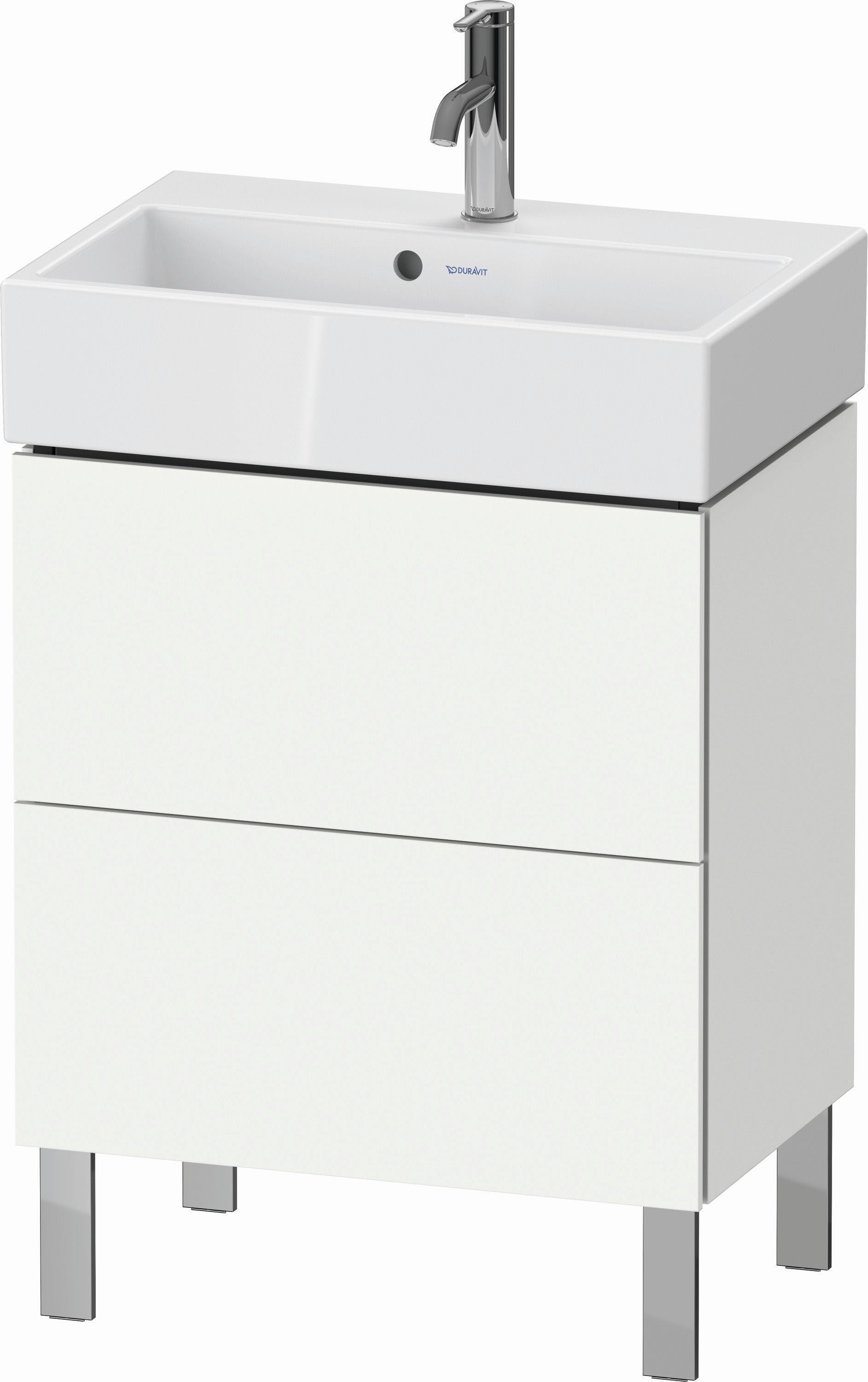 Duravit L-Cube Waschtisch-Unterschrank LC667901818 58,4x39,1x58,2cm, 2 Auszüge, stehend, weiß matt