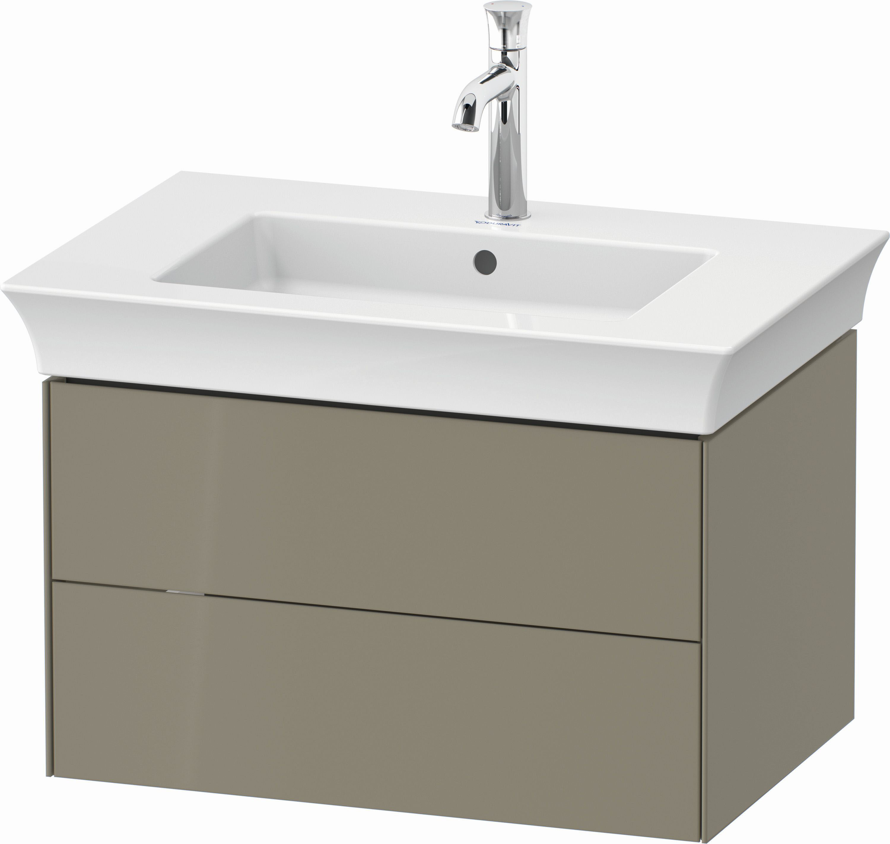 Duravit White Tulip Waschtisch-Unterschrank WT43410H2H2 68,4 x 45,8 cm, Steingrau Hochglanz, wandhängend, 2 Schubkästen