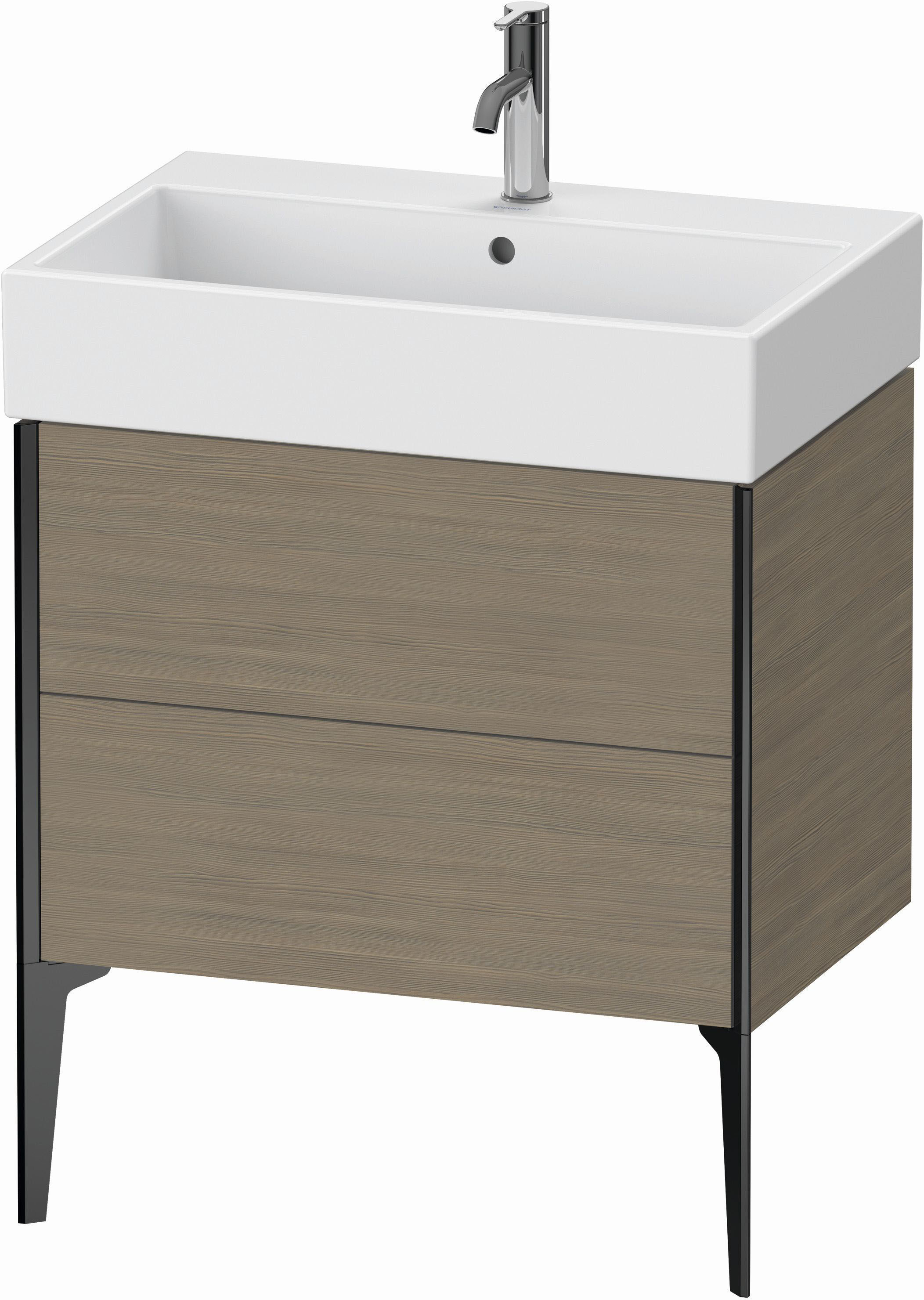 Duravit XViu Waschtisch-Unterschrank XV45350B235 68,4 x 49,3 x 45,4 cm, Eiche terra, 2 Auszüge, schwarz matt