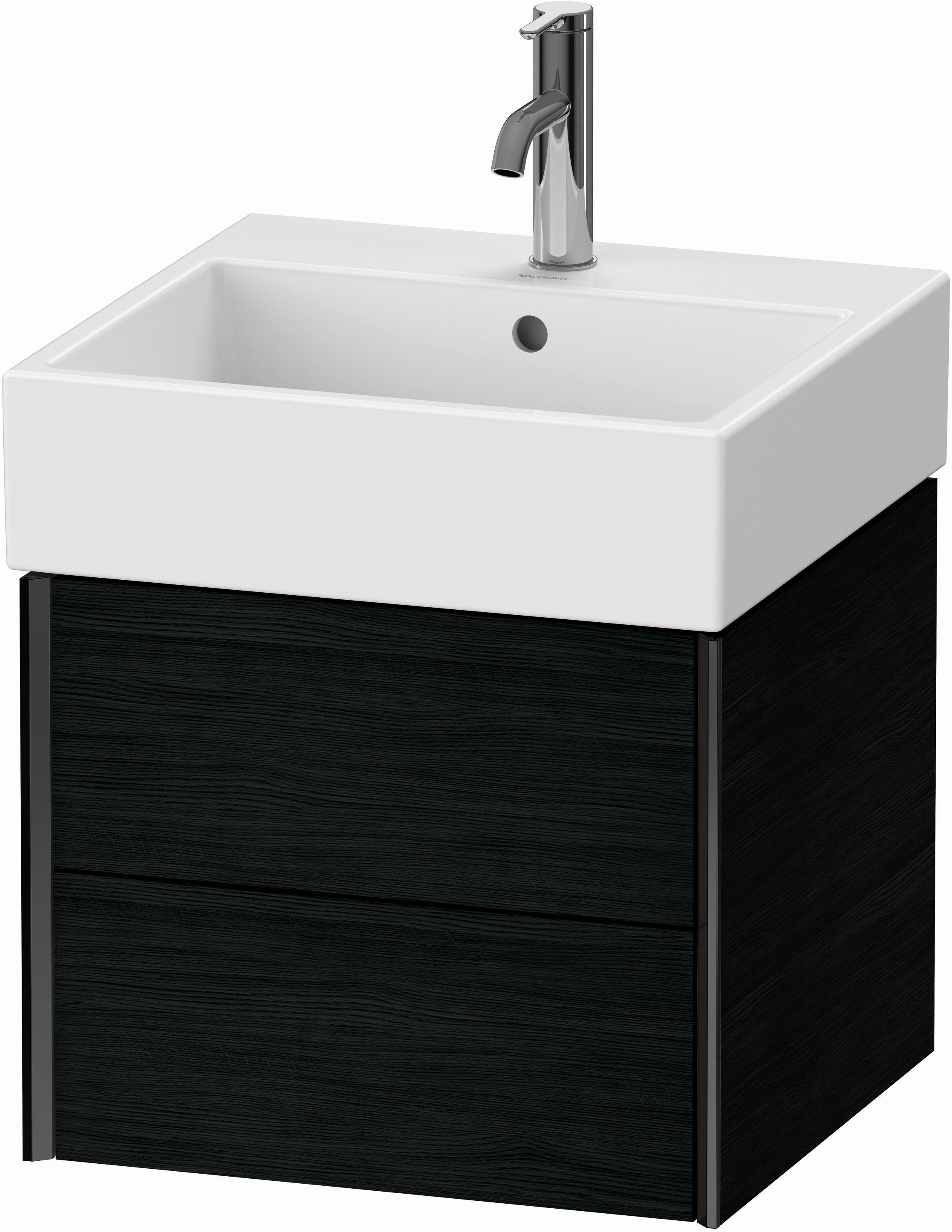 Duravit XViu Waschtisch-Unterschrank XV43330B216 48,4 x 39,7 x 45,4 cm, Eiche schwarz, 2 Schubkästen, schwarz matt