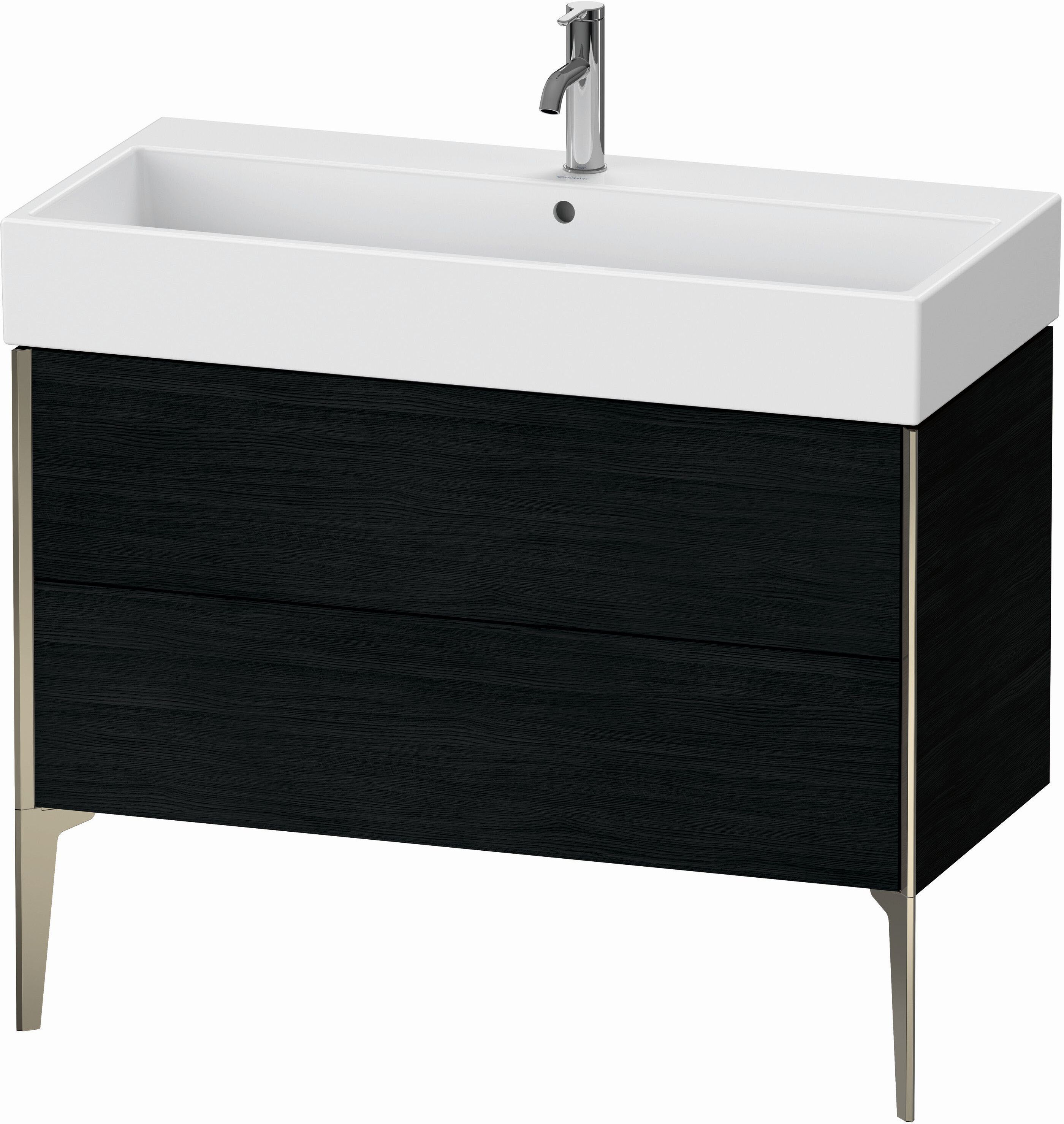 Duravit XViu Waschtisch-Unterschrank XV45370B116 98,4 x 49,3 x 45,4 cm, Eiche schwarz, 2 Auszüge, champagner matt