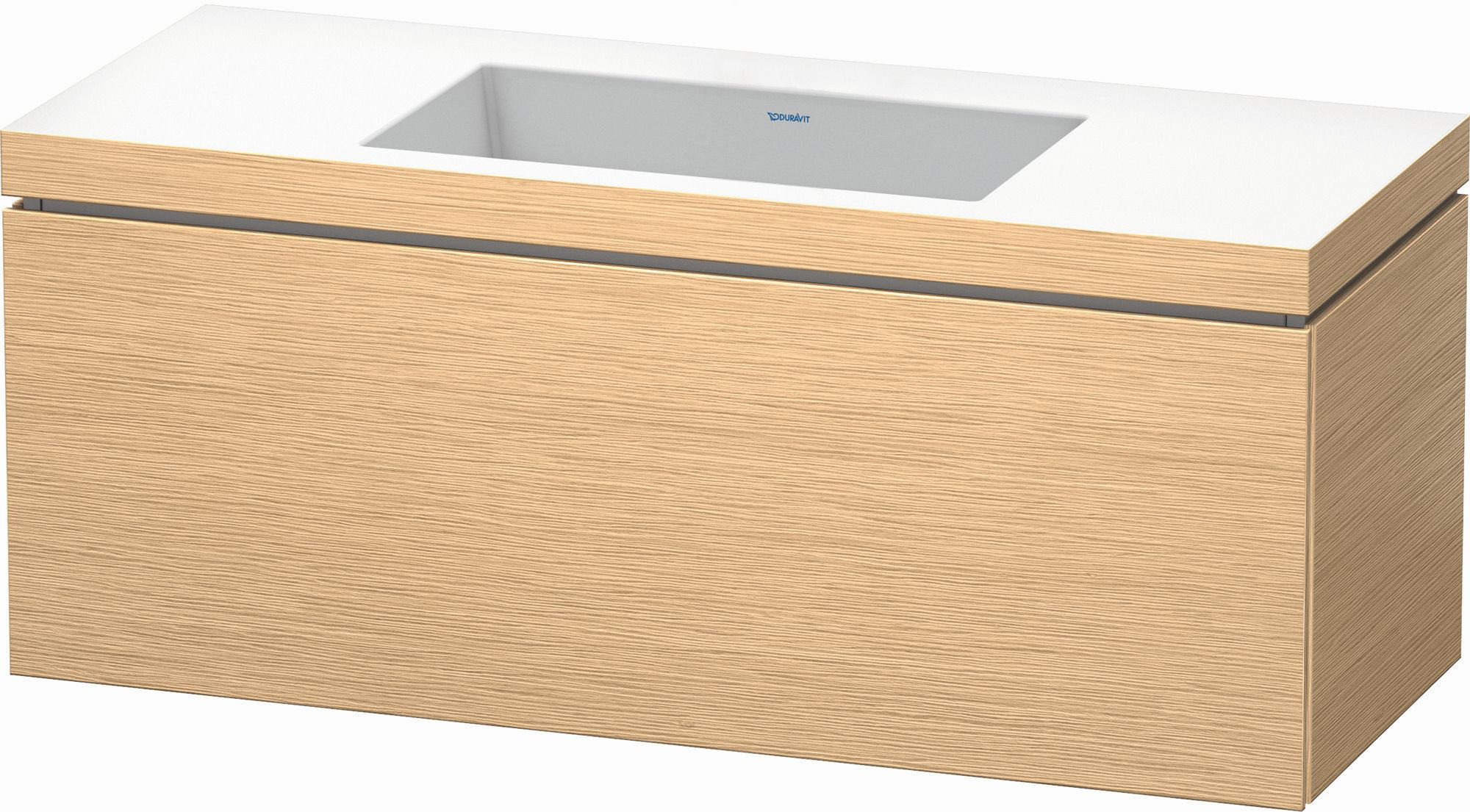 Duravit L-Cube Waschtisch-Unterschrank LC6919N1212 120 x 48 cm, ohne Hahnloch, eiche gebürstet, 1 Auszug