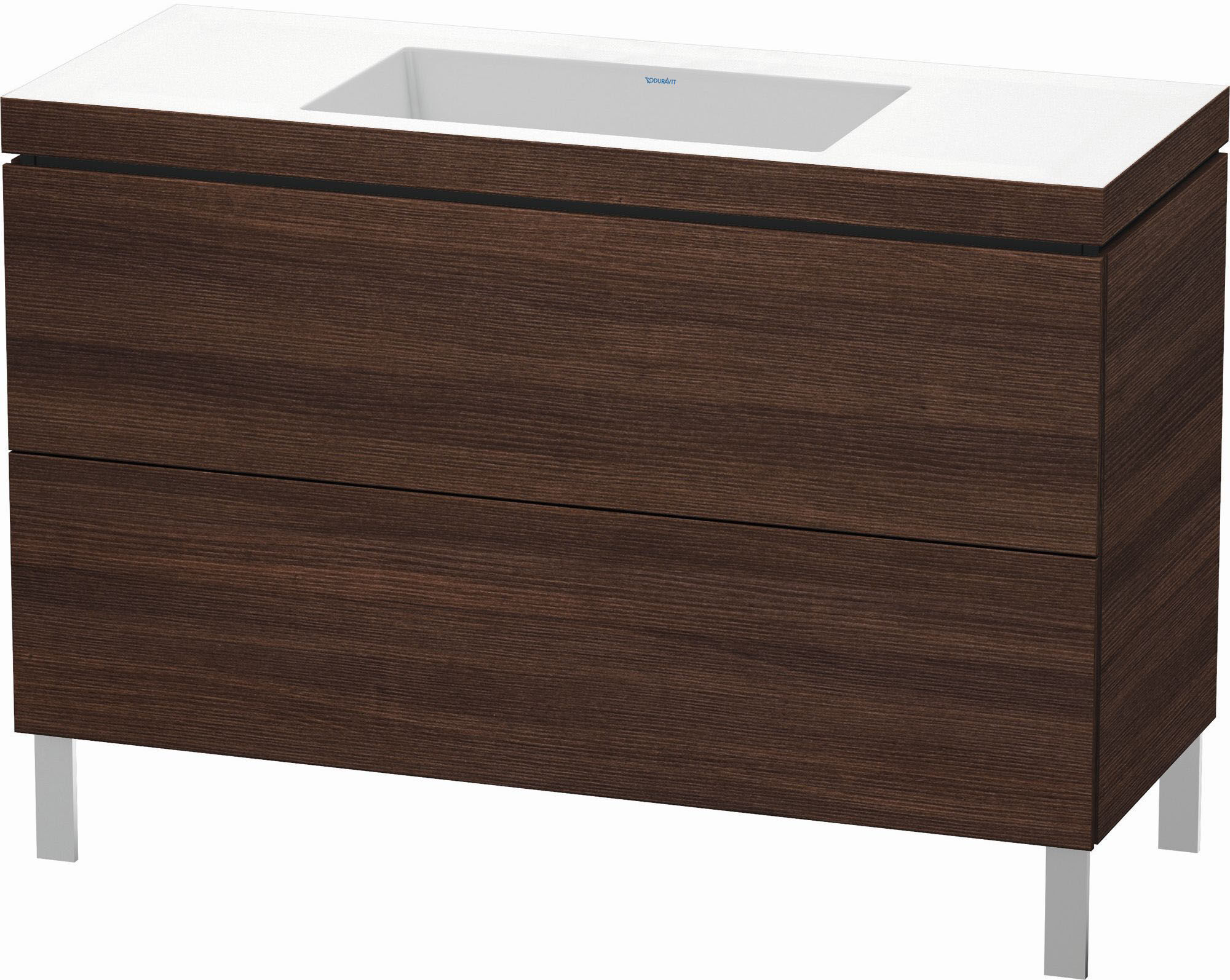 Duravit L-Cube Waschtisch-Unterschrank LC6939N5353 120 x 48 cm, ohne Hahnloch, kastanie dunkel, 2 Auszüge, bodenstehend