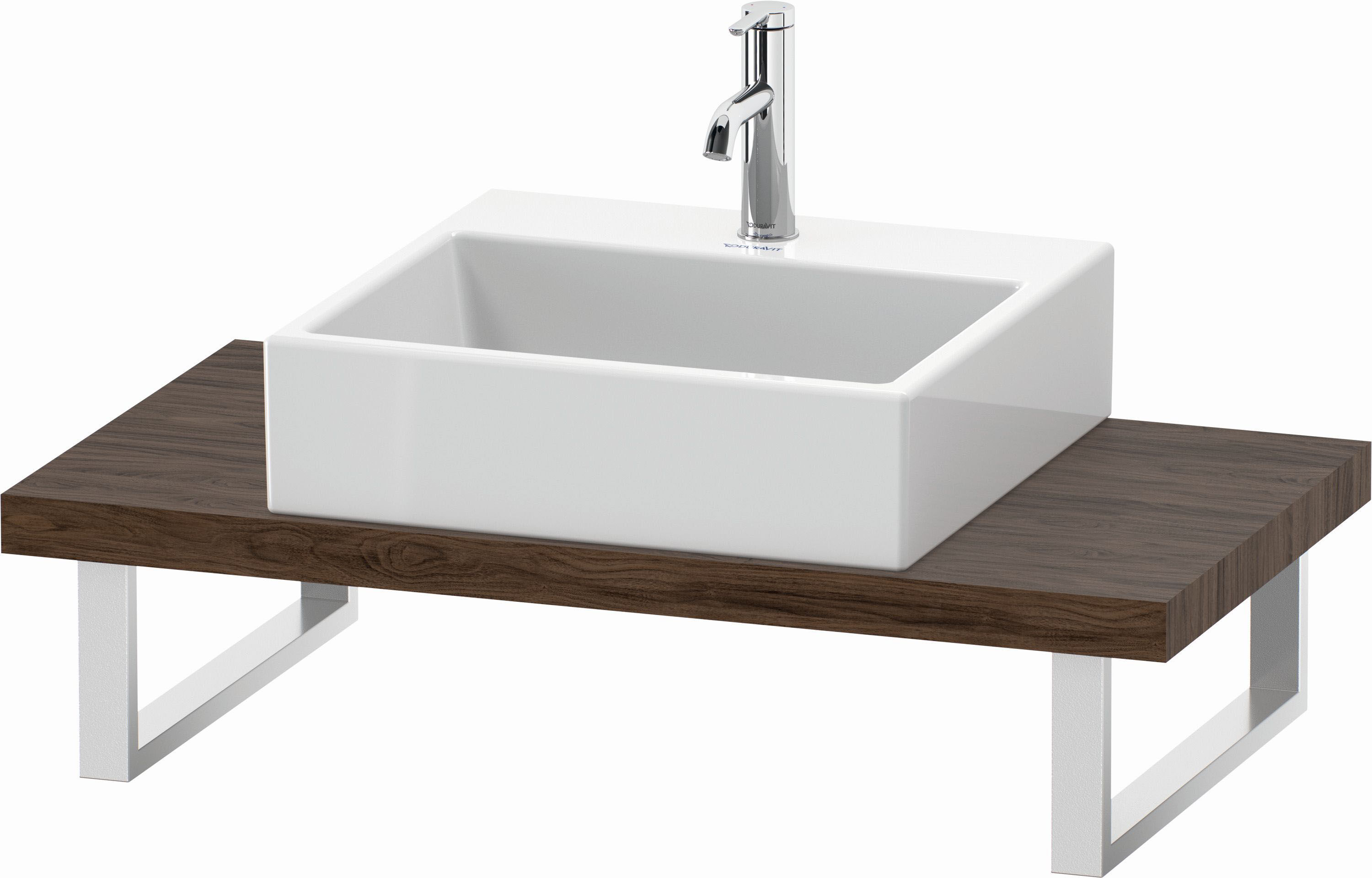 Duravit XViu Waschtisch-Konsole XV100C02121 48 x 4,5 cm, nussbaum dunkel, für Aufsatzbecken, variabel, 1 Ausschnitt