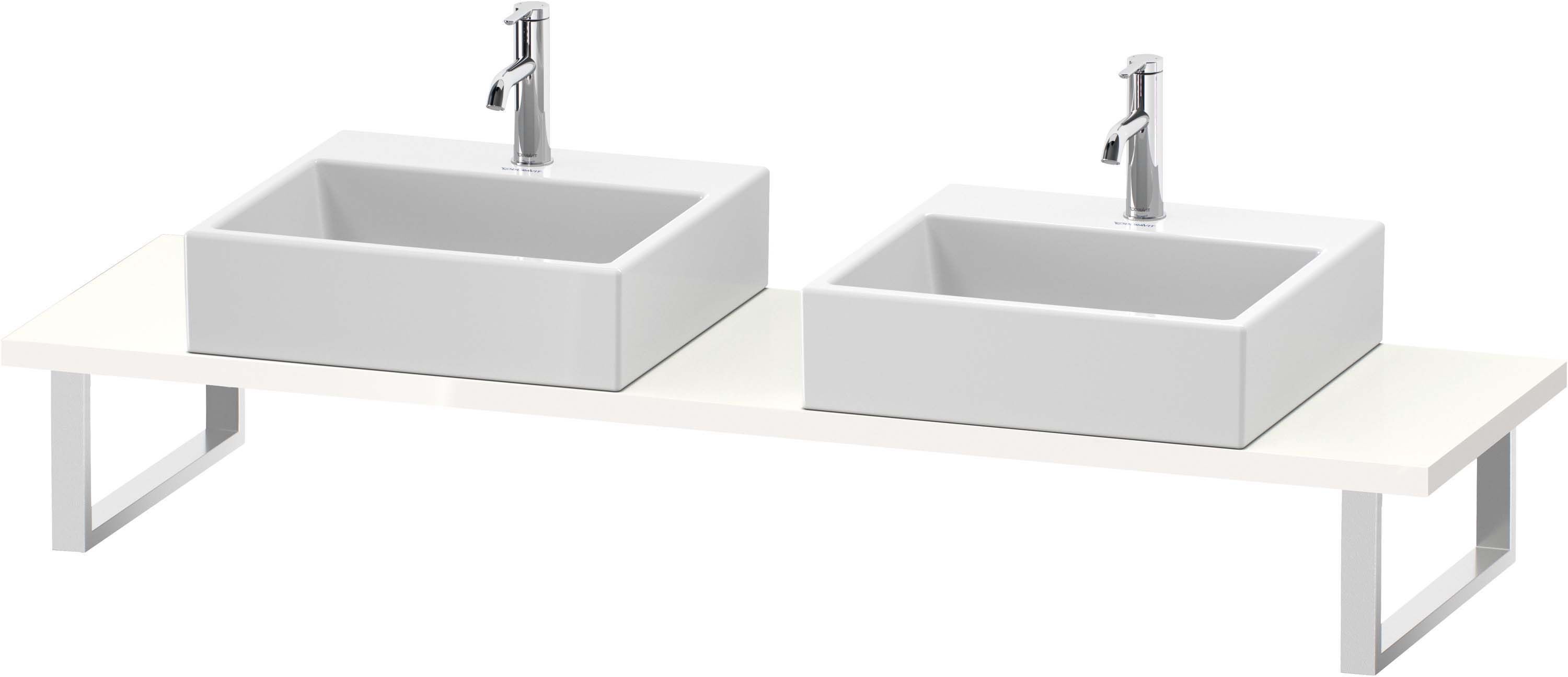 Duravit DuraStyle Konsole DS105C02222 für Aufsatzbecken, 2 Ausschnitte, Stärke 3 cm, weiß hochglanz