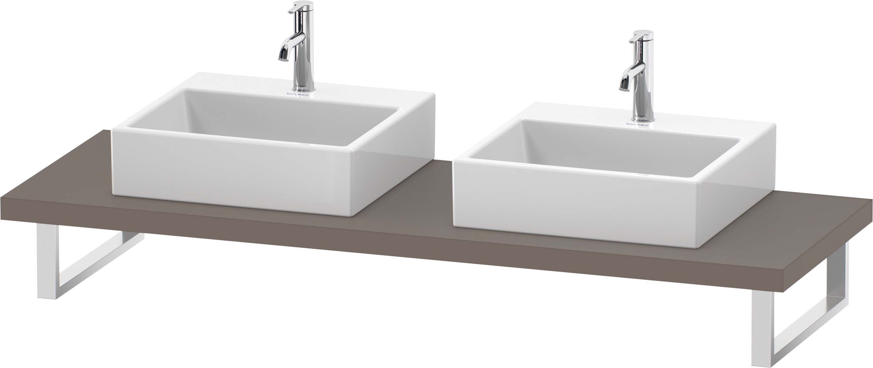 Duravit DuraStyle Konsole DS103C04343 für Aufsatzbecken, 2 Ausschnitte, Stärke 4.5 cm, basalt matt