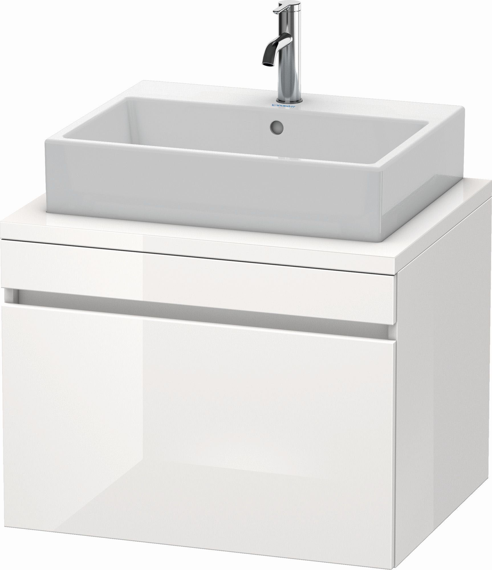 Duravit DuraStyle Waschtisch-Unterschrank DS531102218 70 x 54,8 cm, weiß hochglanz/weiß matt, für Konsole, 1 Auszug