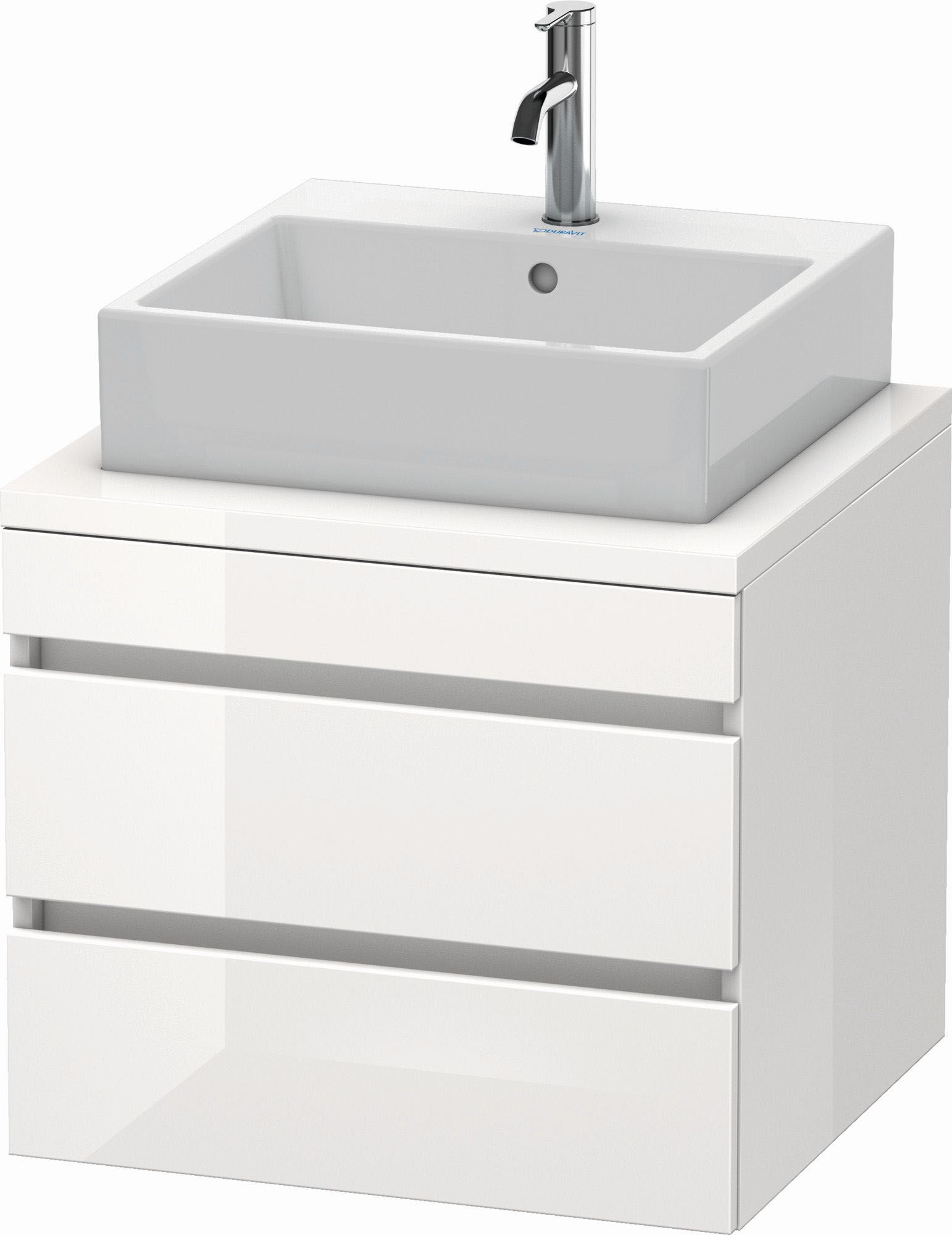 Duravit DuraStyle Waschtisch-Unterschrank DS531501843 60 x 54,8 cm, weiß matt/basalt matt, für Konsole, 2 Schubkästen